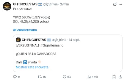 En X la gente da como ganadora a Yipio