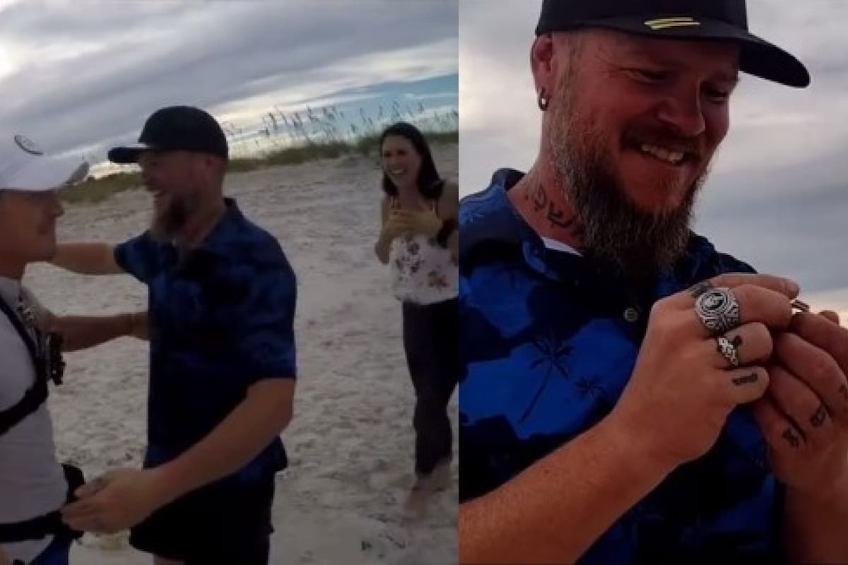 Encontró un anillo de oro en una playa de Florida, buscó al dueño y el reencuentro fue conmovedor