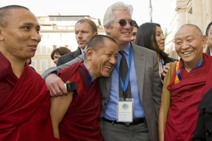 Richard Gere en Italia con el Dalai Lama