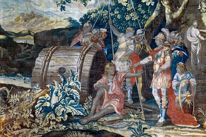 "Encuentro de Alejandro y Diógenes", tapiz del Castillo Dunrobin, Escocia.