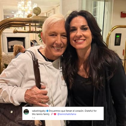 "Encuentros que llenan el corazón. Agradecida por esta familia del tenis", expresó Sabatini (Foto: Instagram @sabatinigaby)