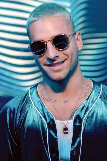 Enero. Maluma comenzó al año con el pelo azulado