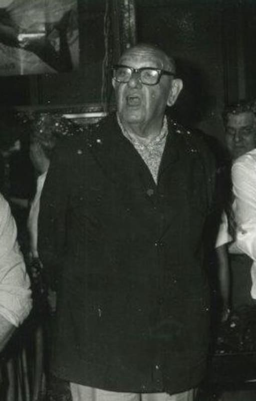 Enio Iommi, Jorge Romero Brest y Frans van Riel, en la despedida de la sede de Florida