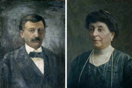 Enrico Dell'Acqua y su esposa Ida Bossi.