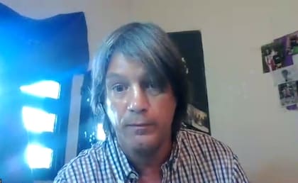 Enrique Blaksley, en su celda del penal de Ezeiza, en la audiencia del juicio por las presuntas estafas multimillonarias con las operaciones de la empresa Hope Funds