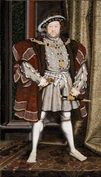 Enrique VIII se ufana de su bragueta en este oléo sobre lienzo, de 1537. Walker Art Gallery, Liverpool.
