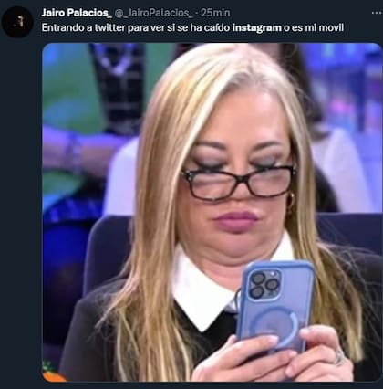"Entrando a twitter a ver si se cayó instagram"