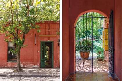 Entrando por el zaguán, a la izquierda está el local de Gustavo Stagnaro conectado con su taller; a la izquierda, el espacio de Josefina. En medio, un jardín glorioso rodeado de galerías.