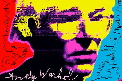 Entre otras efemérides del 6 de agosto, hoy se cumplen 94 años del nacimiento de Andy Warhol, aquí en un autorretrato digital creado con un ordenador Commodore en 1985.