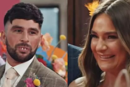 Entre risas y horror, la novia intenta procesar la inesperada apariencia de su pareja en el altar