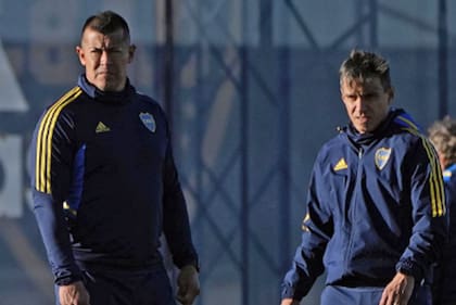 Entrenamiento de Boca; Jorge Almirón