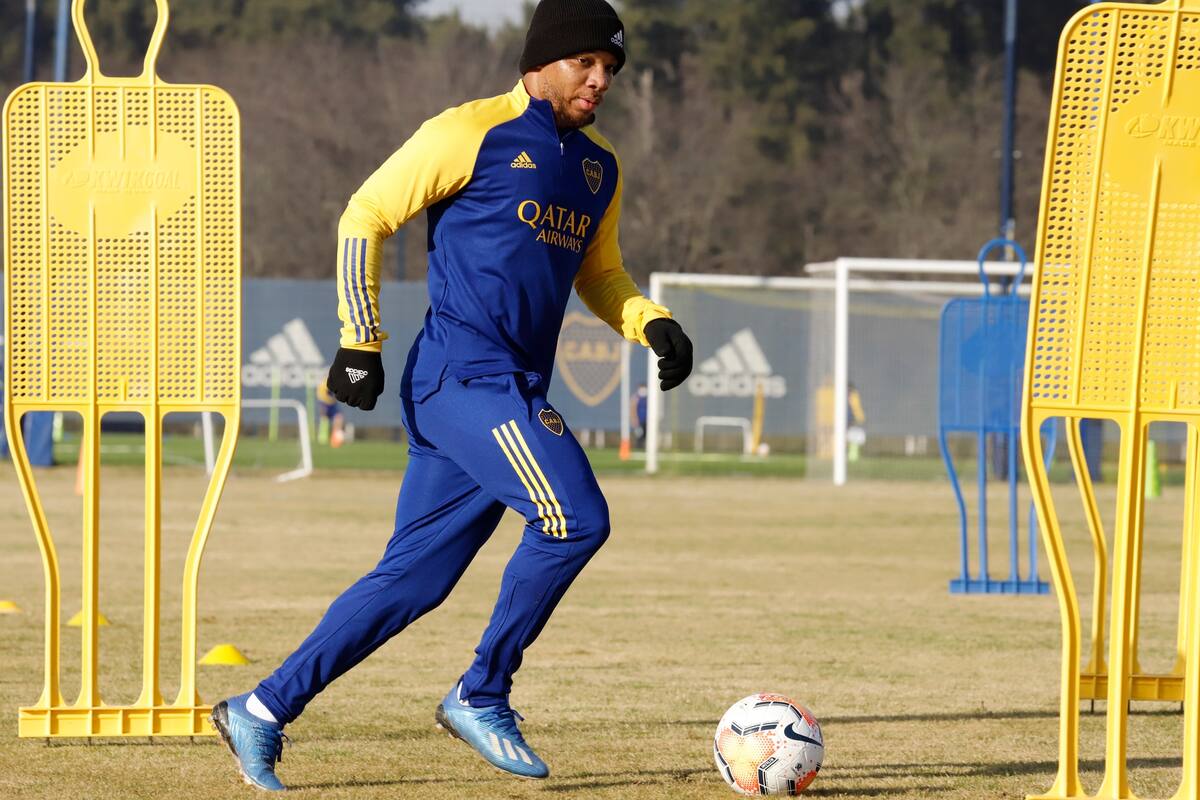 Entrenamiento de Boca Juniors en el Centro de Entrenamiento de Boca Juniors en Ezeiza el 14 de agosto de 2020.