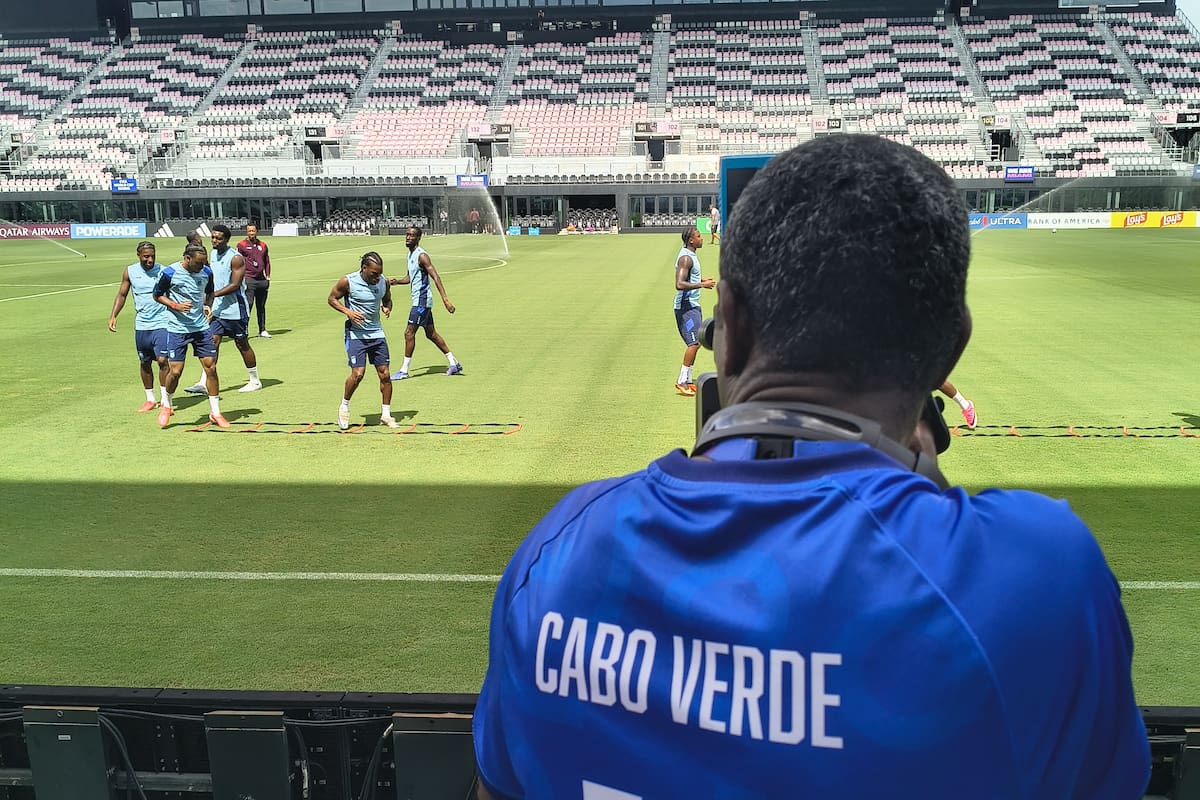 Entrenamiento de Cabo Verde en la previa del encuentro contra Argentina en Miami