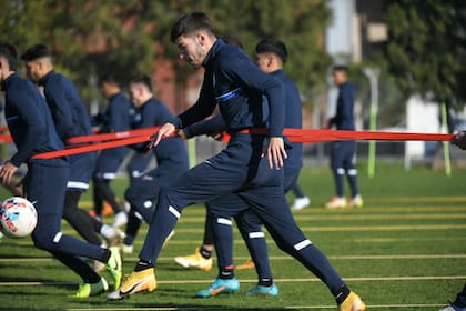 Entrenamiento de este jueves del plantel profesional de San Lorenzo, bajo las órdenes de Insua