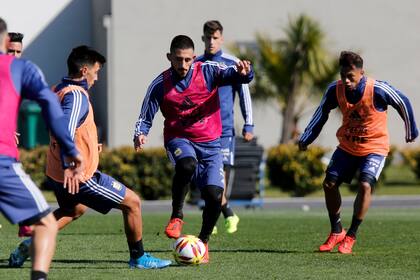 Entrenamiento de la selección argentina sub 23 en el predio de Ezeiza.