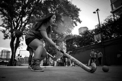 Entrenamiento de Las Lionas, selección de hockey femenino de chicas con síndrome de Down