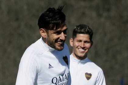 Entrenamiento del plantel de primera división de Boca Juniors.