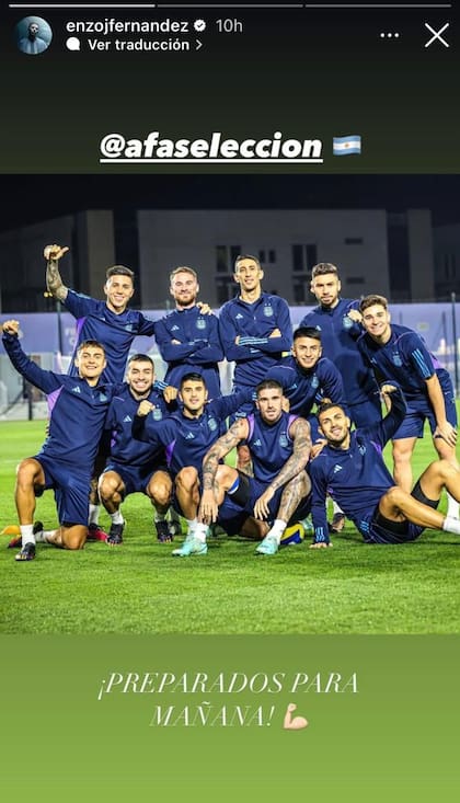 Enzo Fernández compartió la intimidad del último entrenamiento (Foto: Instagram @afaseleccion)