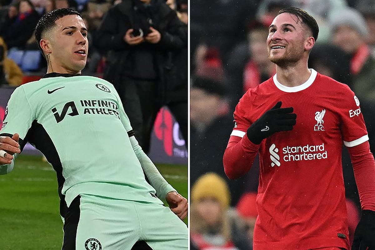 Enzo Fernández y Alexis Mac Allister, compañeros en el seleccionado campeón del mundo en Qatar, este domingo se enfrentarán en la final entre Chelsea y Liverpool