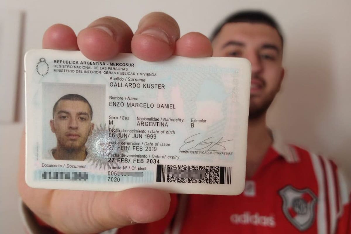 Enzo Marcelo Daniel Gallardo: el documento no lo deja mentir