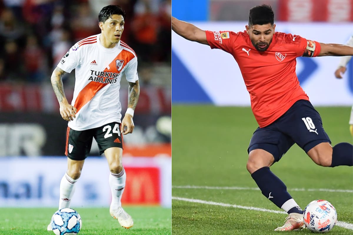 Enzo Pérez y Silvio Romero, dos referentes de River e Independiente, que se enfrentan en la noche del domingo