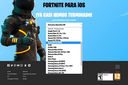 Epic Games reveló un listado de equipos compatibles con la futura aplicación móvil de Fornite, donde se destacan dispositivos de entrada