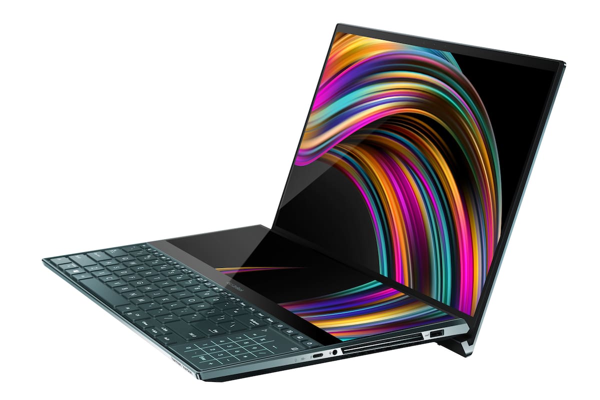 Equipada con una llamativa segunda pantalla táctil, la computadora portátil ZenBook Pro Duo de Asus combina varias de las características presentes en las generaciones previas, como el display principal con bordes mínimos y el touchpad ScreenPad