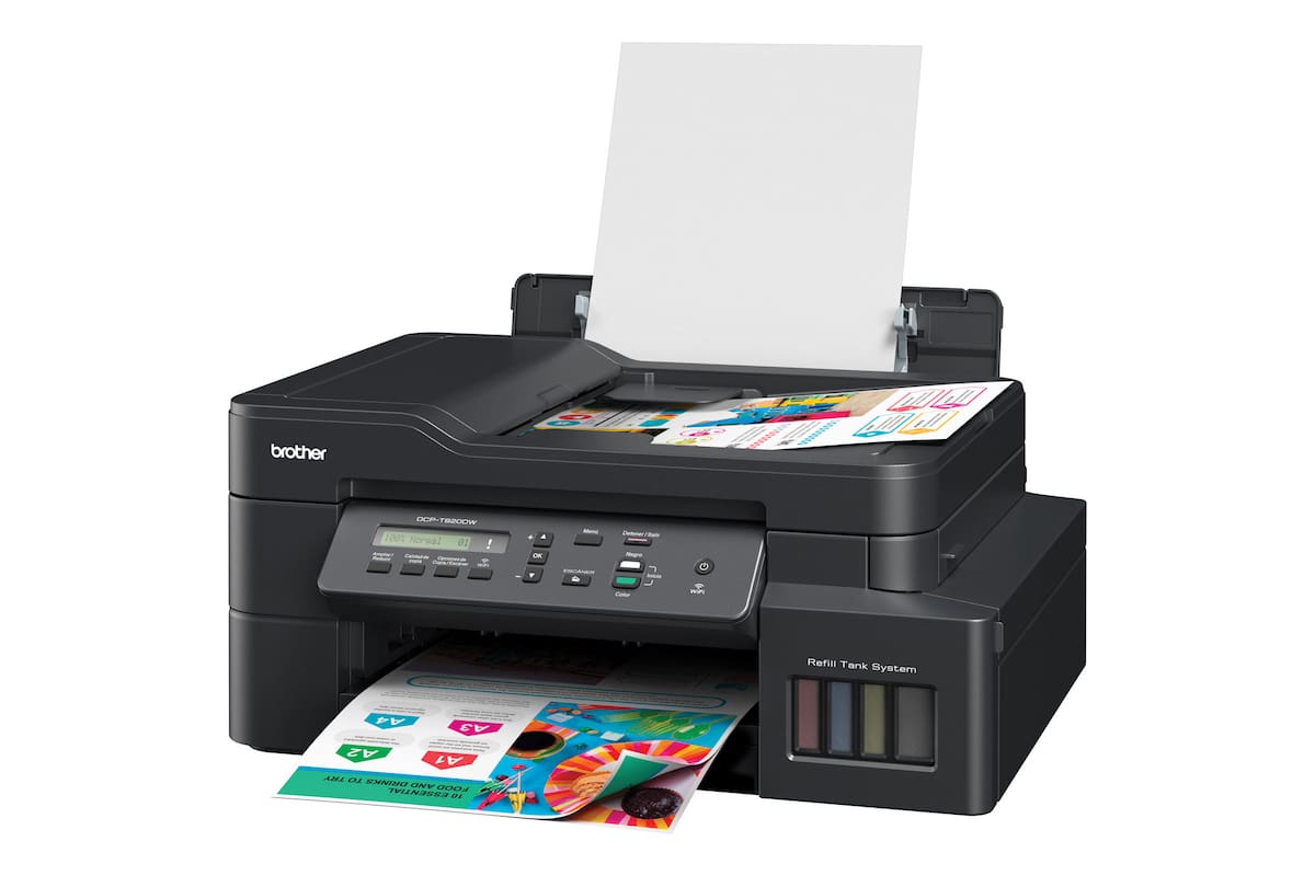 Equipado con el sistema de tanques recargables, la impresora multifunción DCP-T820DW es el modelo de Brother orientado para el sector de negocios