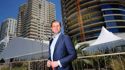 Eric Trump, en una de las visitas al megaproyecto de Punta del Este.