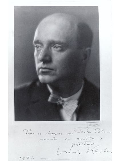 Erich Kleiber foto autografiada, dedicada al Teatro Colón 1926 (en ocasión de su primera visita)