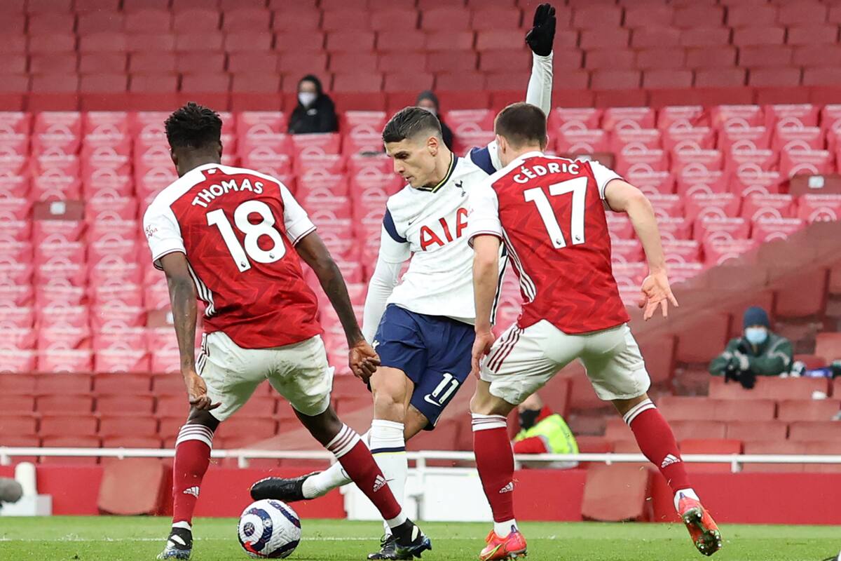 Erik Lamela crea su obra de arte en el clásico contra Arsenal: al final, fue el mejor gol de la temporada