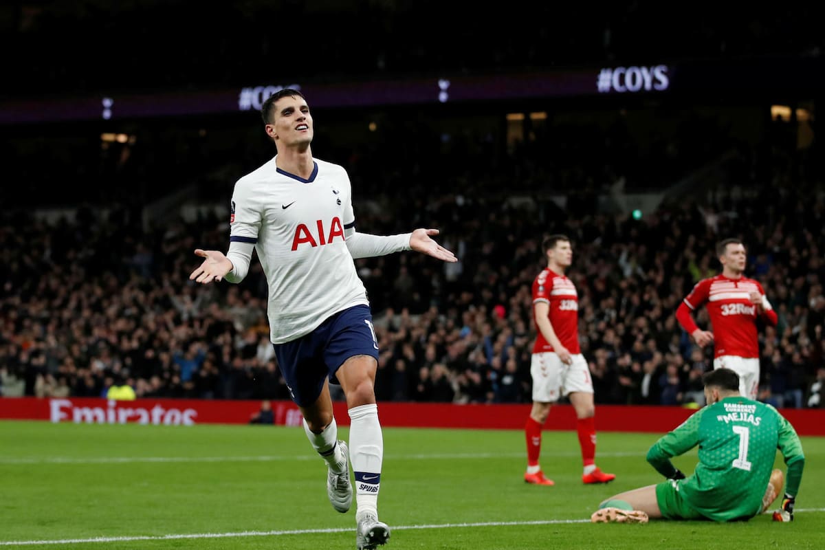 Erik Lamela definió de manera exquisita una jugada personal y puso el 2-0 para Tottenham ante Middlesbrough