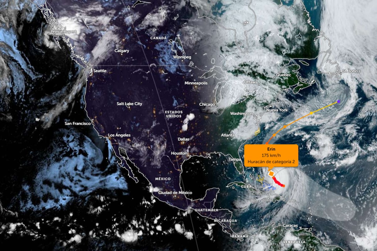 Erin, en su trayectoria hacia el norte, afectará a la costa Este de Estados Unidos sin tocar tierra