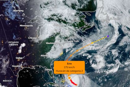 Erin, en su trayectoria hacia el norte, afectará a la costa Este de Estados Unidos sin tocar tierra