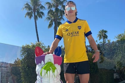 Erling Haaland, con la camiseta de Boca