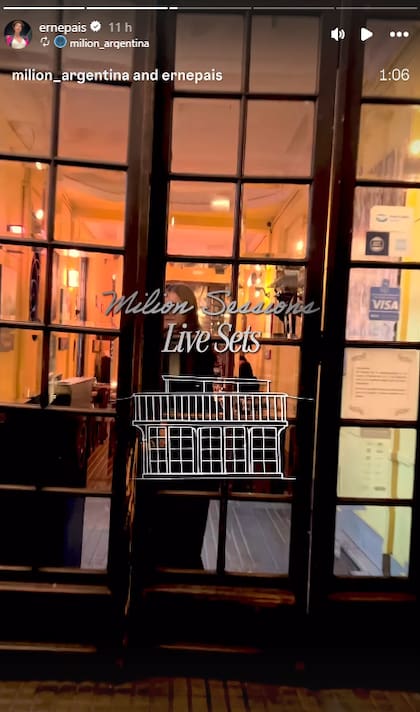 Ernestina publicitó también las sesiones de música en vivo en su restaurante, Milión