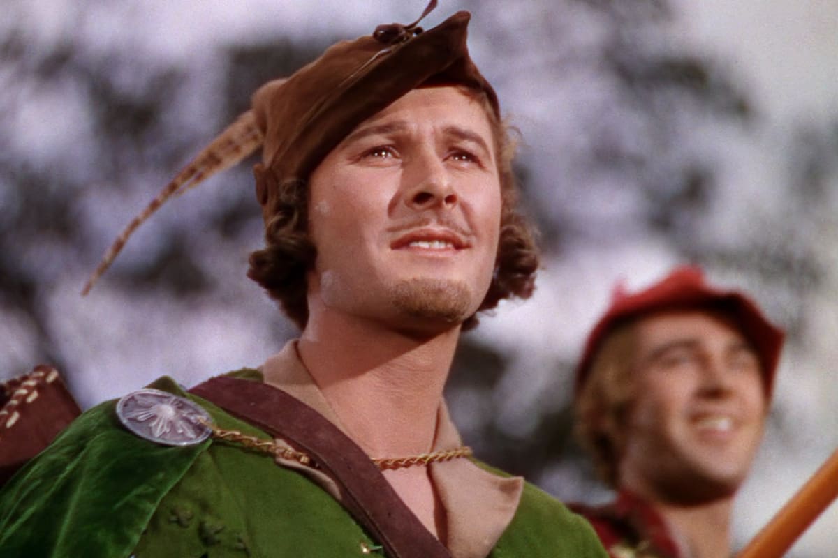 Errol Flynn en "Las aventuras de Robin Hood"