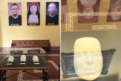Es impresionante ingresar al recinto donde una vitrina, bajo enormes retratos de ellos, contiene una reconstrucción de cada uno de sus rostros realizada con impresión 3D.