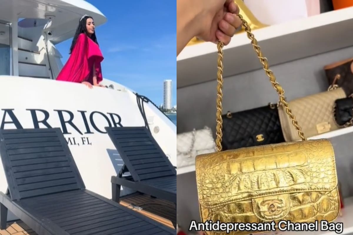 Es millonaria y causó furor en las redes por sus gastos extravagantes: yate y bolso Channel antidepresivo