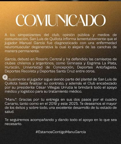 Es un arquero argentino y debe dejar de jugar al fútbol para siempre porque sufre una enfermedad neuromuscular degenerativa.