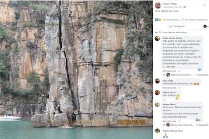 “Esa piedra se va a caer”, escribió Flávio Freitas el 13 de marzo de 2012 en su cuenta de Facebook