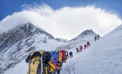 Escaladores en el Everest