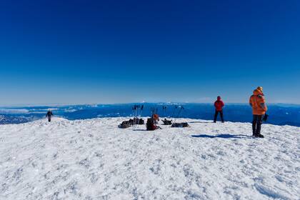 Escaladores en el Volcán Lanín