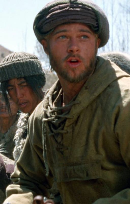 Escena de la pelicula Siete años en en Tibet, protagonizada por el actor Brad Pitt, filmada en Mendoza y La Plata