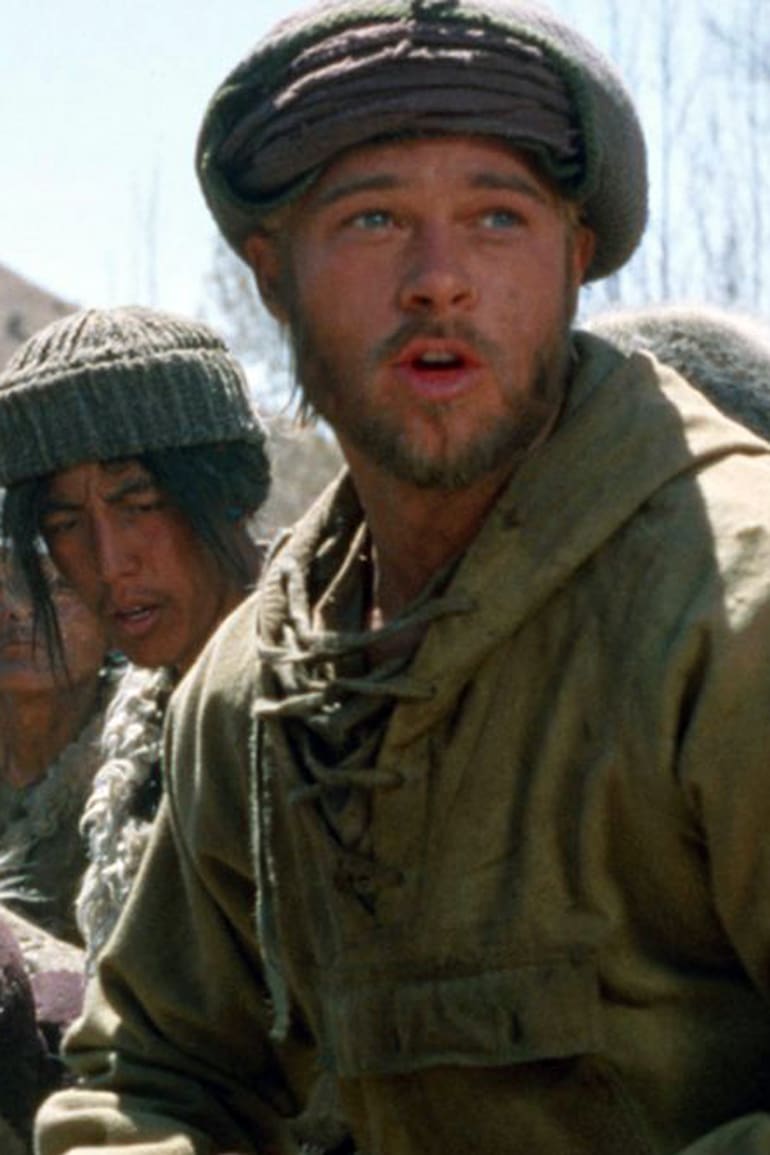 Escena de la pelicula Siete años en en Tibet, protagonizada por el actor Brad Pitt, filmada en Mendoza y La Plata