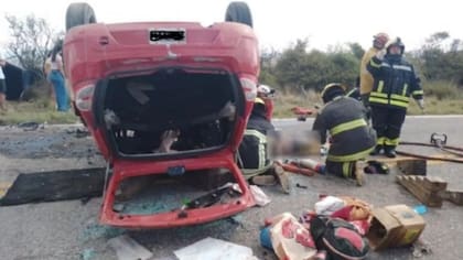 Escena en el Camino de las Altas Cumbres después del choque.