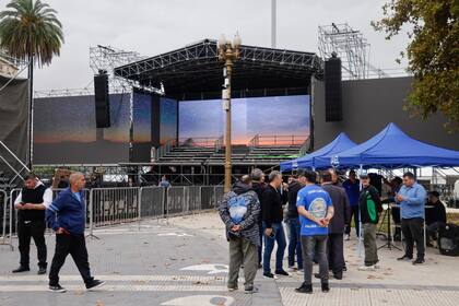 Escenario para el acto del 25 de mayo que encabezará la vicepresidenta Cristina Fernández de Kirchner.