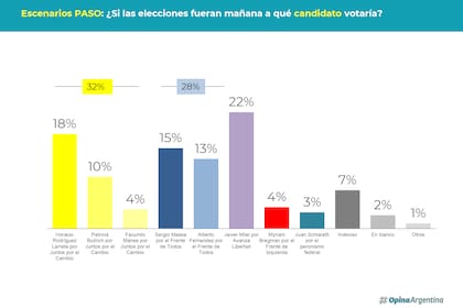 Escenarios PASO: ¿Si las elecciones fueran mañana a qué candidato votaría?