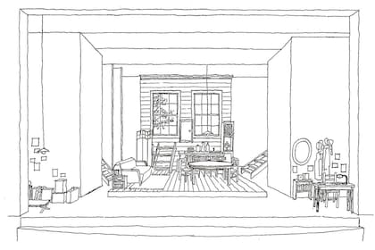 Escenografía de El diario de Anna Frank, de Carlos di Pasquo