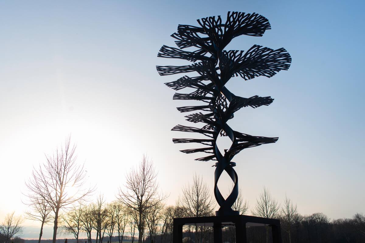 Escultura de Pablo Reinoso, inspirada en la escalera de Da Vinci